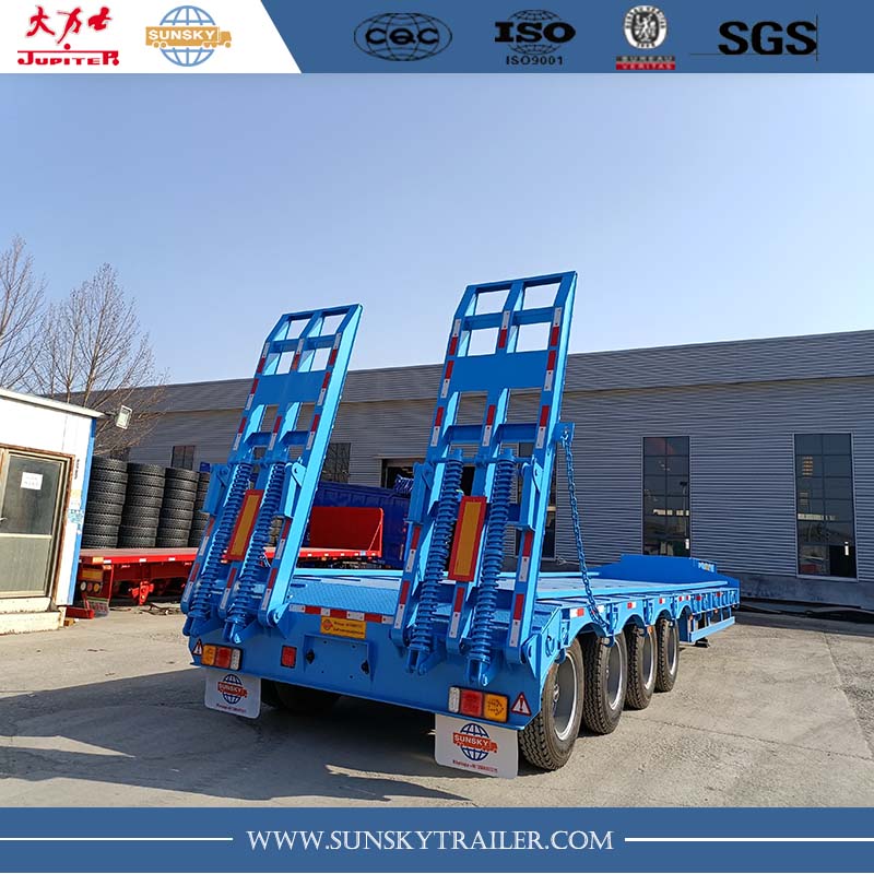 4 axle 60 tons low bed semi trailer for sale